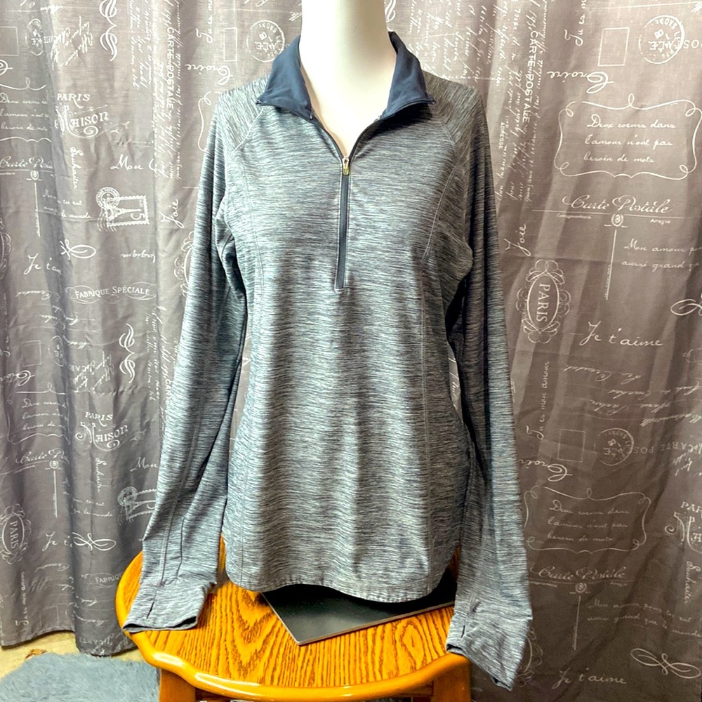 Old Navy Active womans heather gray 1/4 zip pullover sz. Large